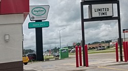 No glass but parking lot clean